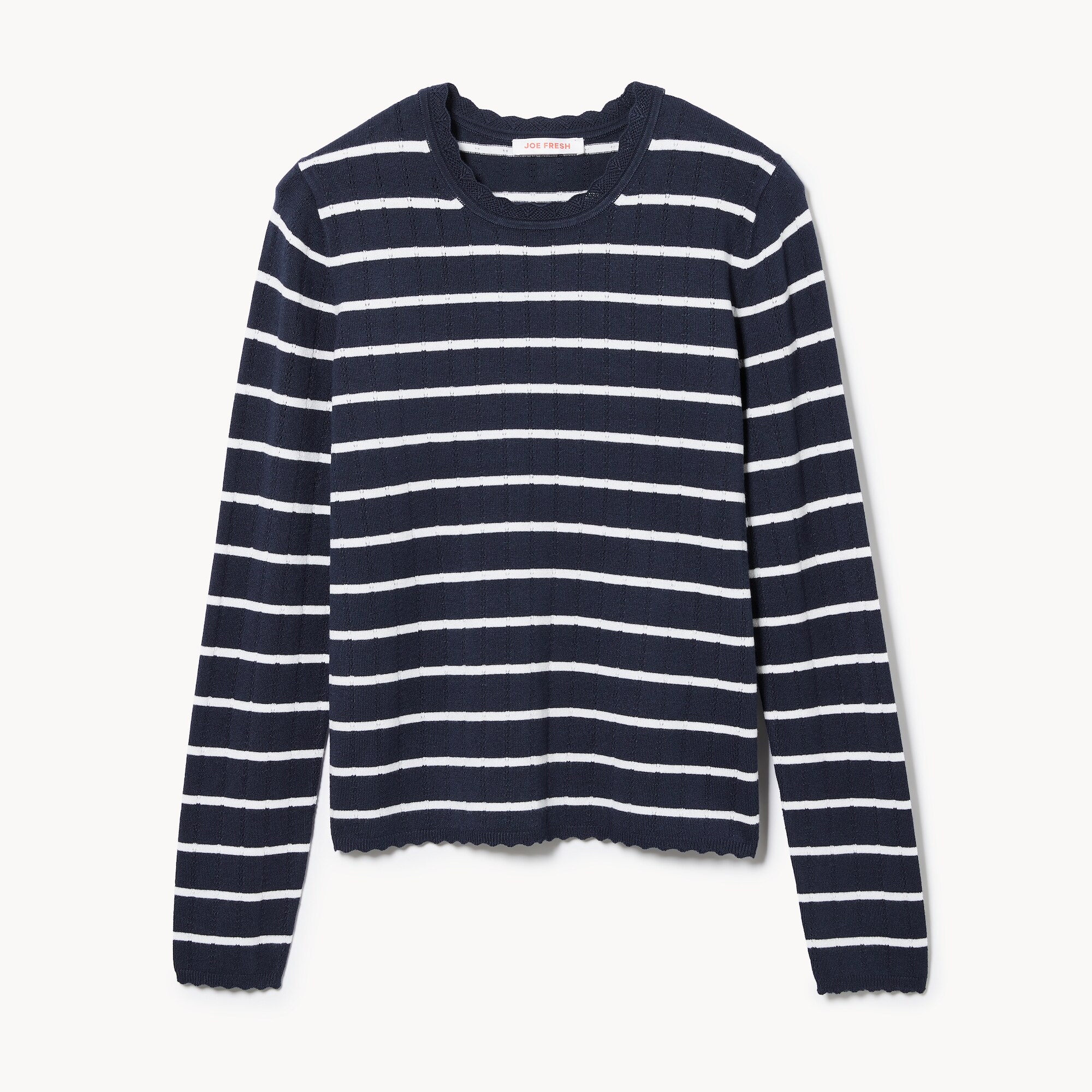 Striped Pointelle Sweater