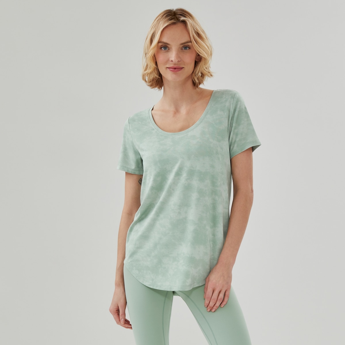 T-shirt sport col rond - Vert