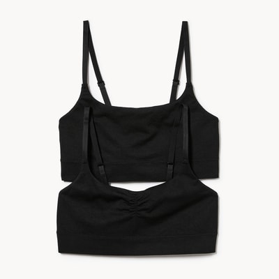 2-Pack Seamless Bralette - Black