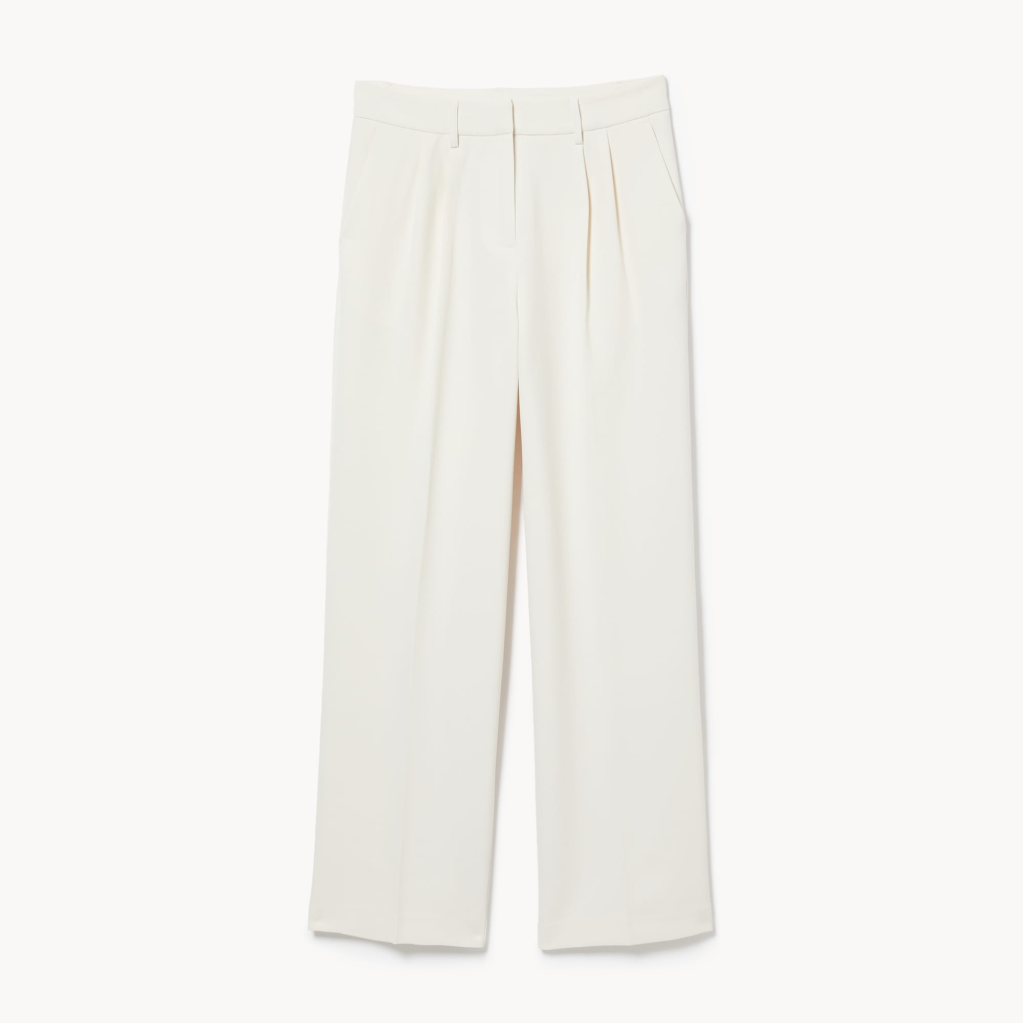 Wide Leg Pleated Trouser in Off White from Joe Fresh