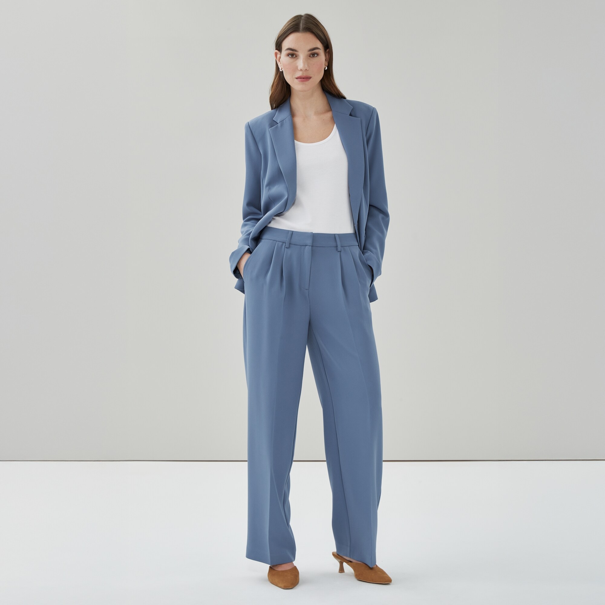 Pantalon plissé à jambe large