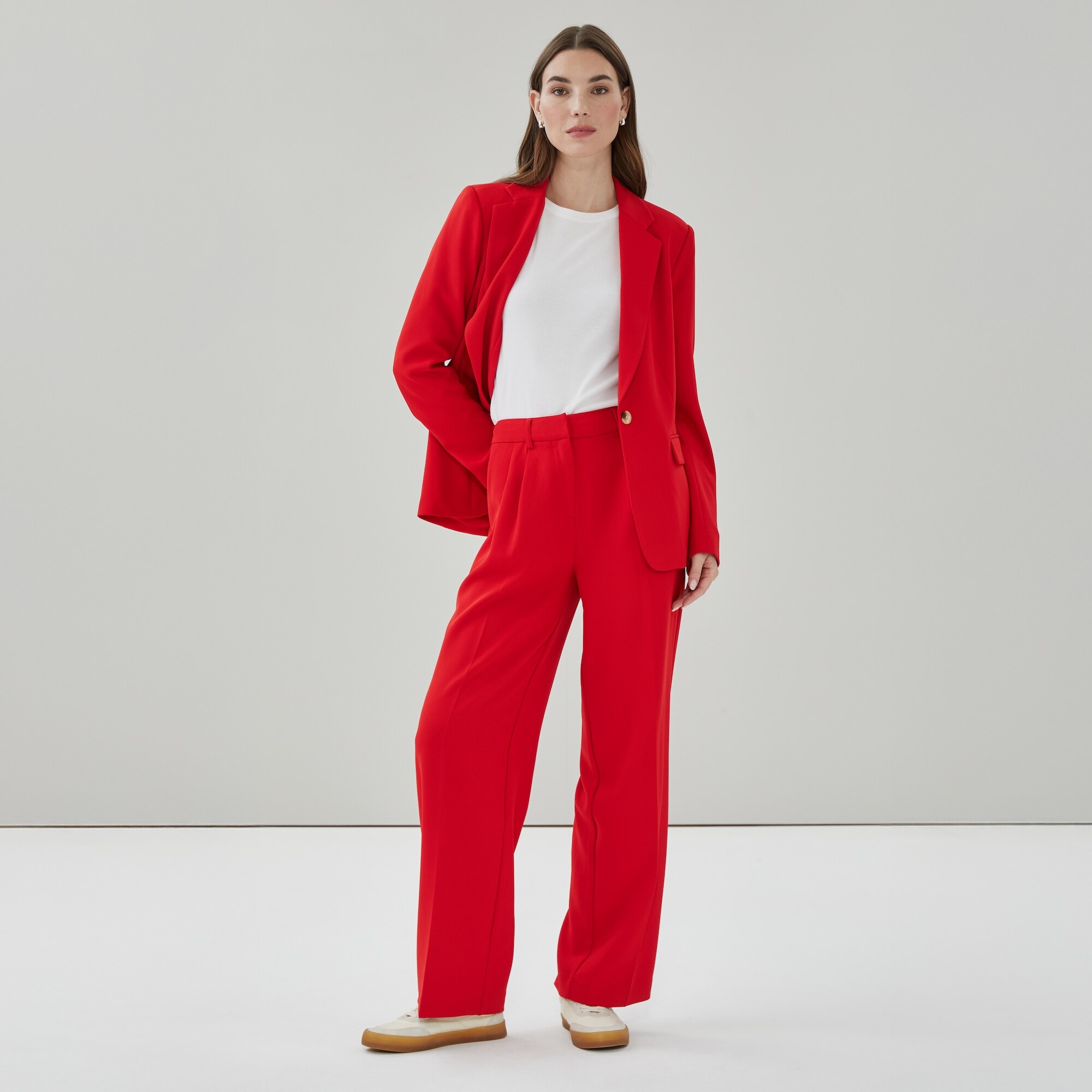 Pantalon plissé à jambe large