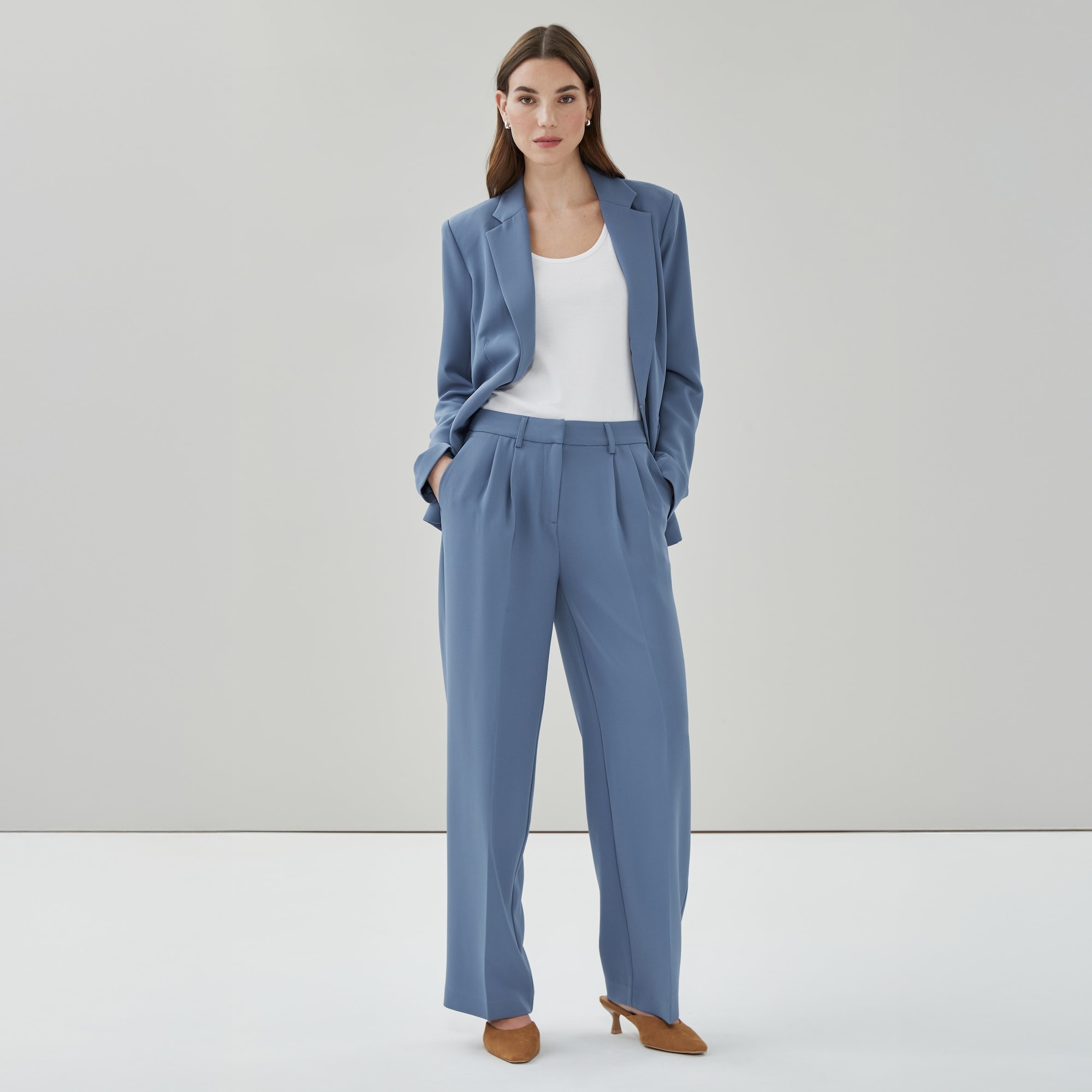 Pantalon plissé à jambe large