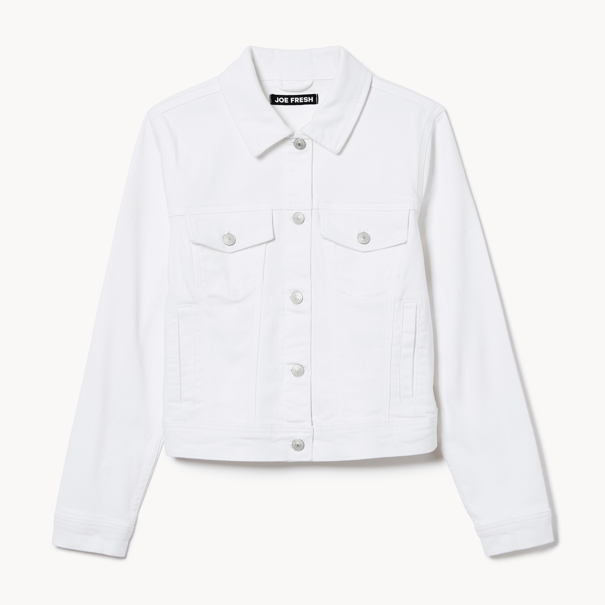 Classic Denim Jacket in Off White from Joe Fresh Classic Denim Jacket in Off White from Joe Fresh