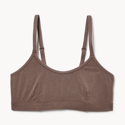 Modal Scoop Neck Bralette - Brown