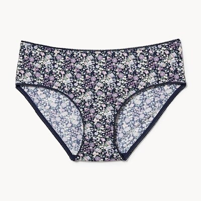 Culotte à taille basse en picot - Marine