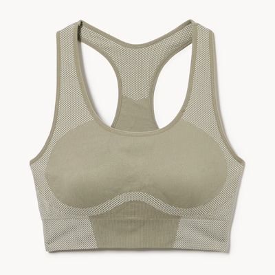 Soutien-gorge sport sans couture - VERT POUSSIEREUX