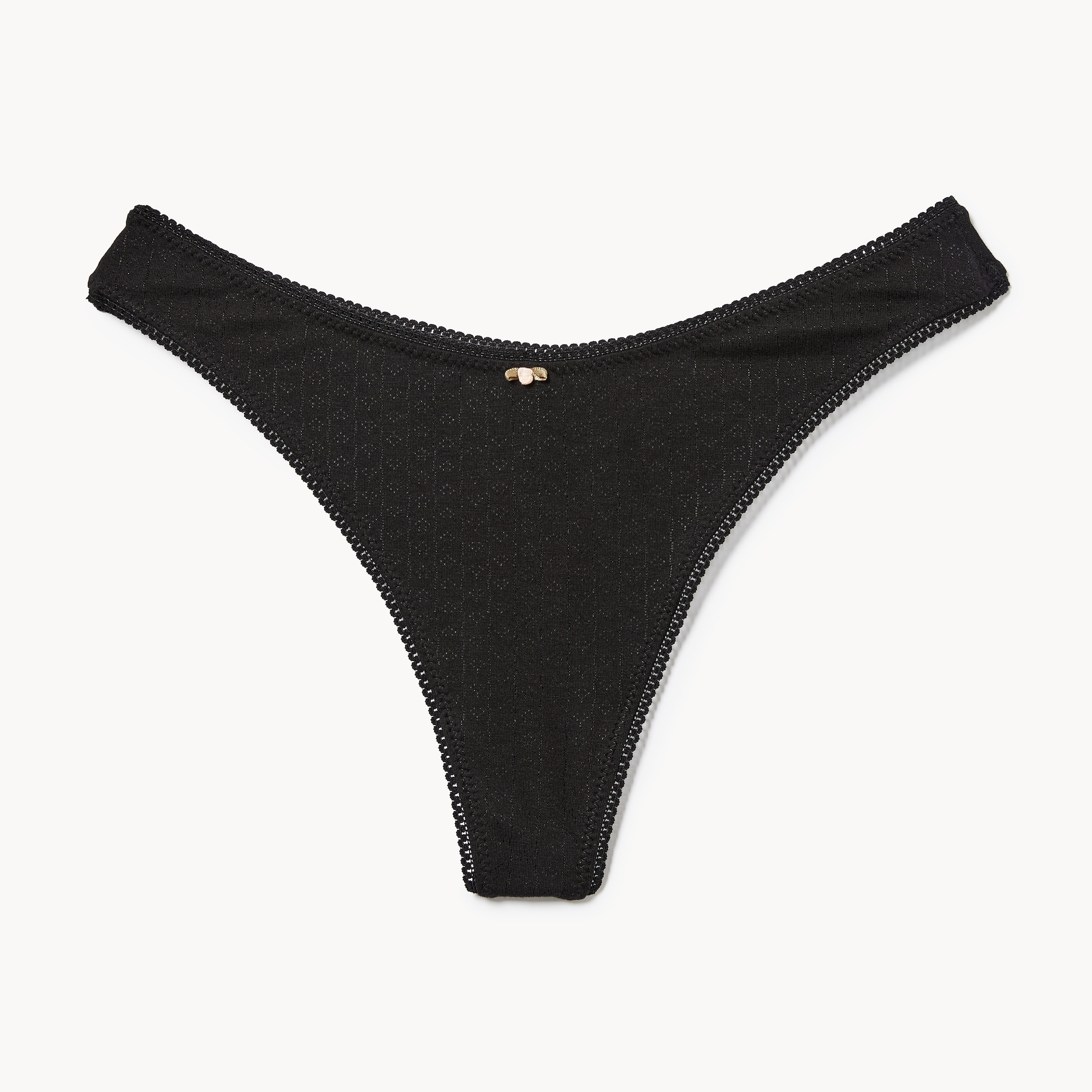 Pointelle High Cut Thong