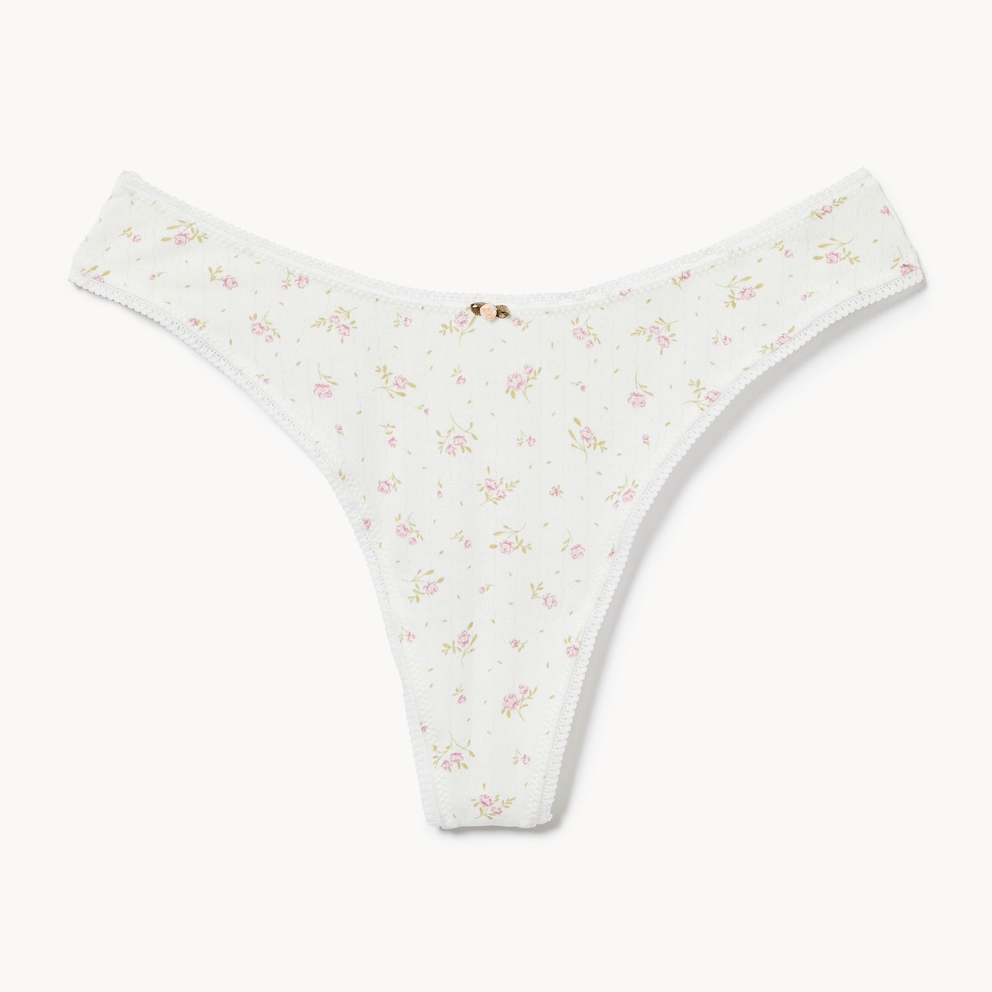 Pointelle High Cut Thong