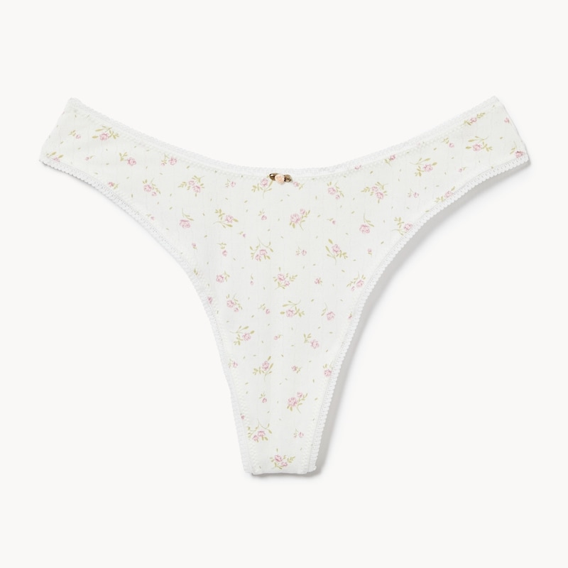 Pointelle High Cut Thong