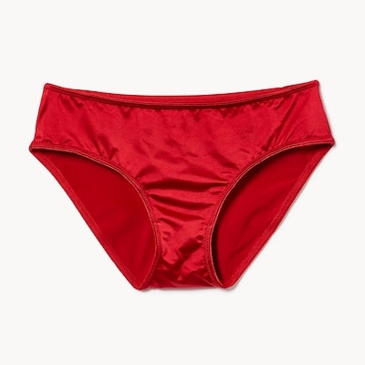 Culotte bikini en satin - Rouge