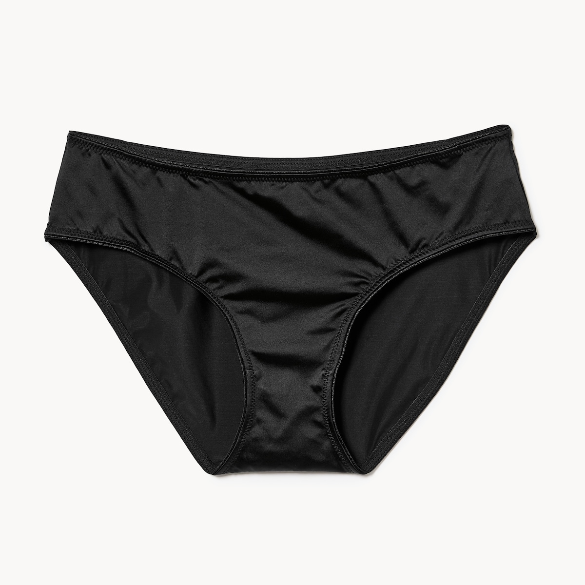 Culotte bikini en satin - Noir