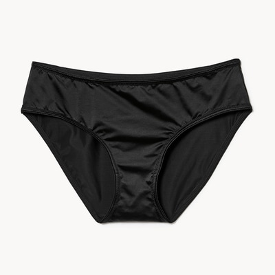 Culotte bikini en satin - Noir