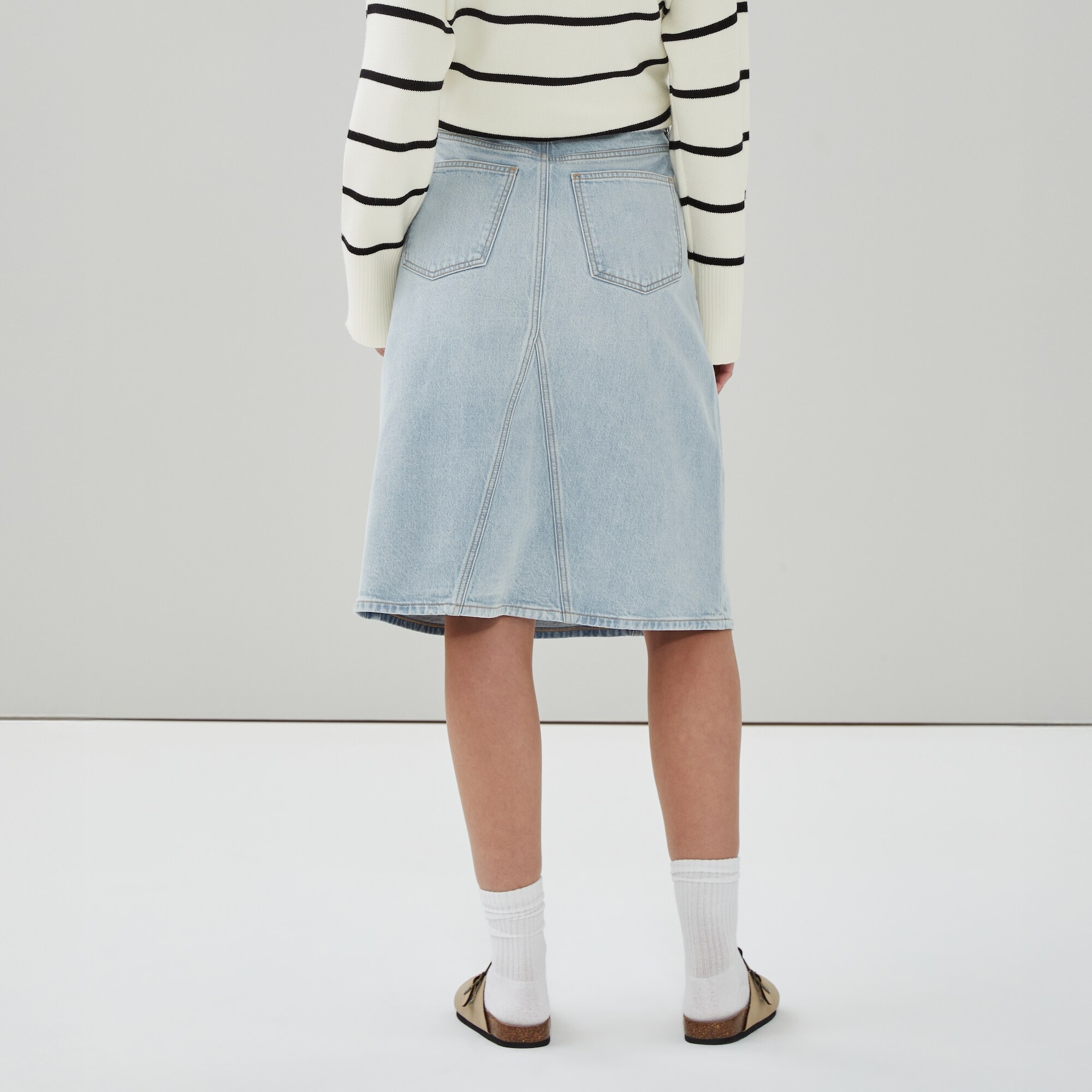 Jupe midi délavée clair