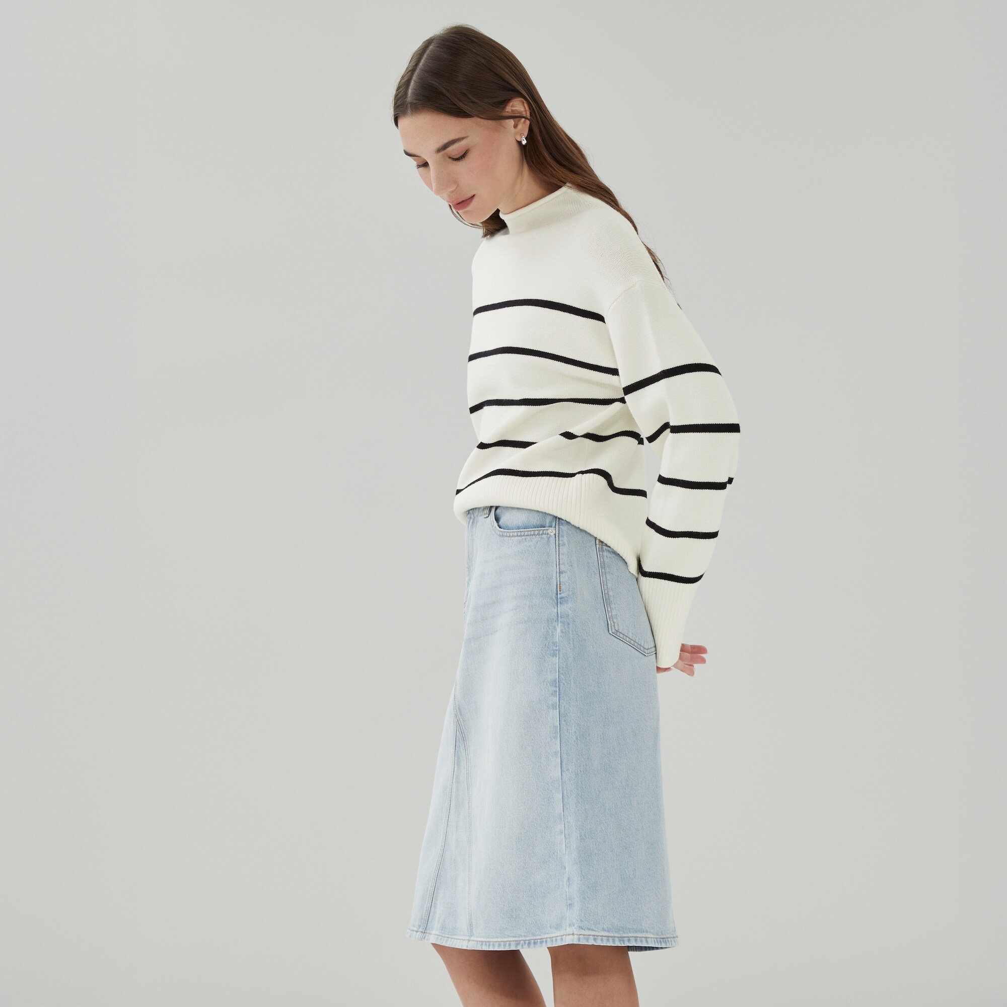 Jupe midi délavée clair