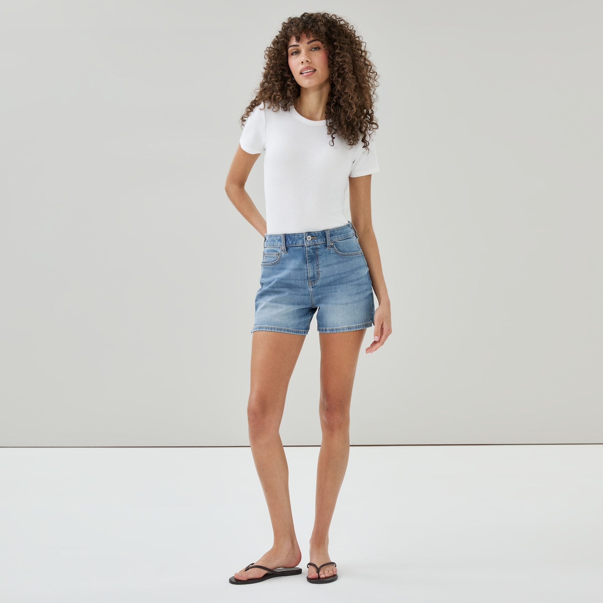 Medium Wash High Rise Short