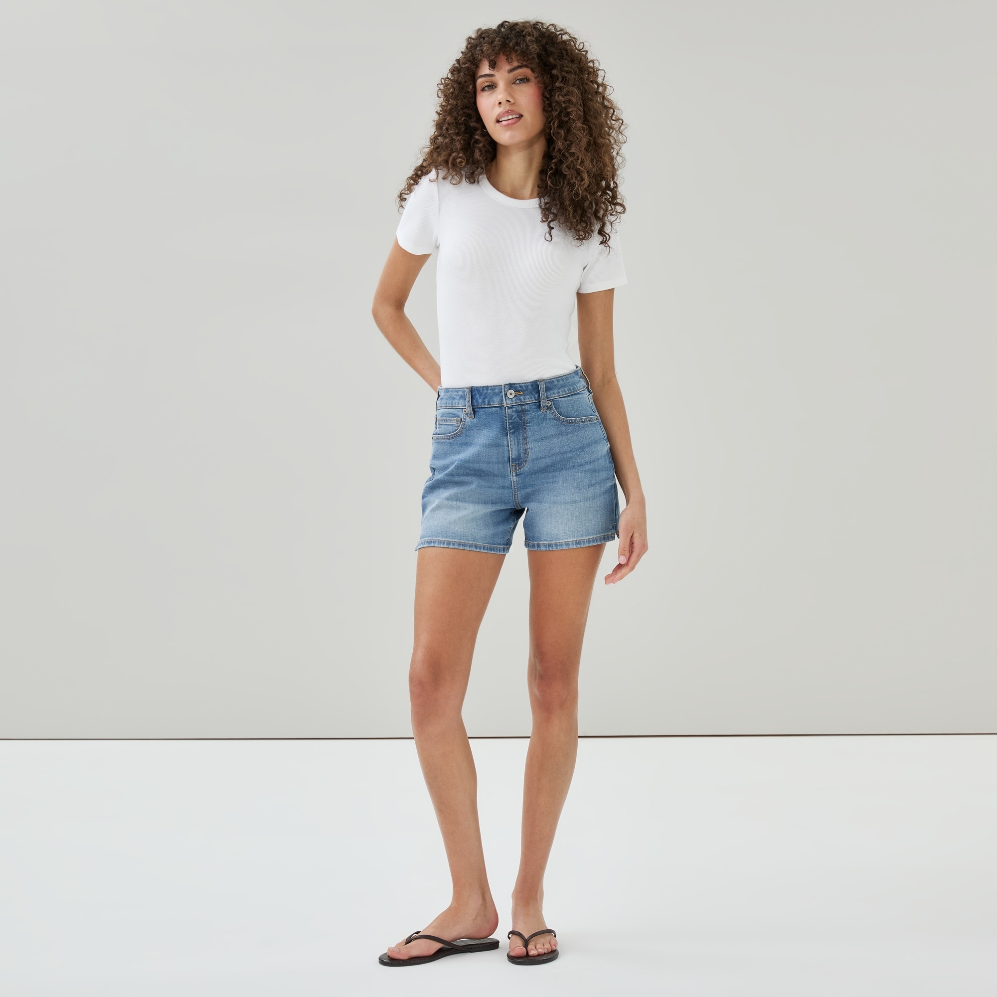 Medium Wash High Rise Short