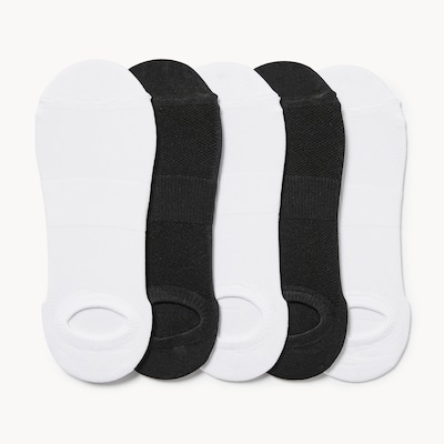 5-Pack No Show Socks - White