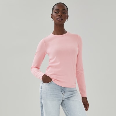 Haut à manches longues en jersey modal - Rose Pâle