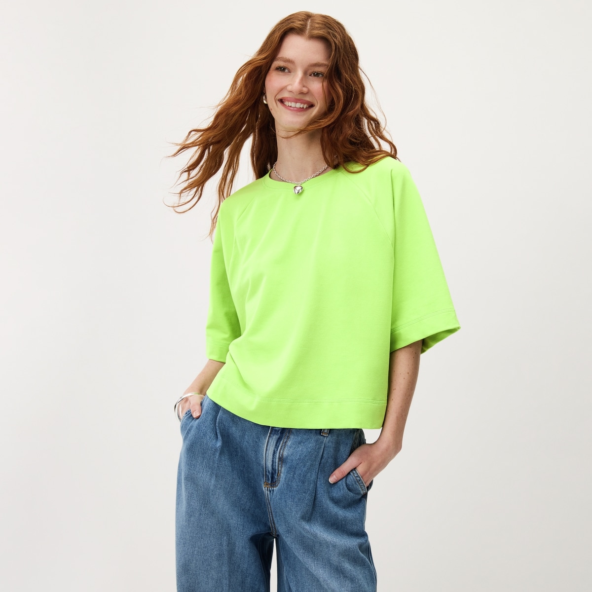 French Terry T-Shirt - Light Green