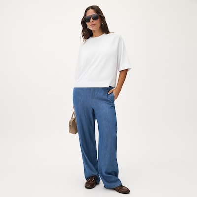 T-shirt en ratine bouclée - Blanc pur