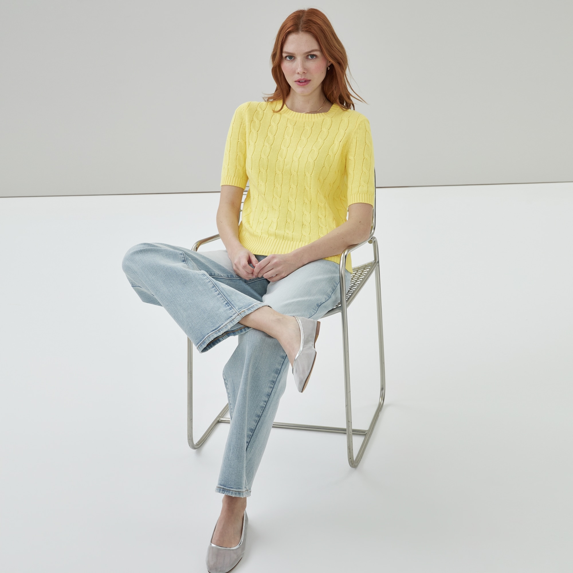 ニット/セーター HOWDY. cable knit(yellow) Hand Knit Wool Cable Knit Sweater: Burgundy V-neck Slouchy
