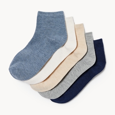 5-Pack Quarter-Crew Socks - Blue