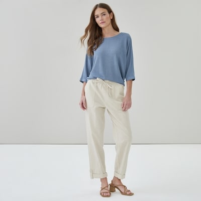 Relaxed Short Sleeve Top - Dusty Blue
