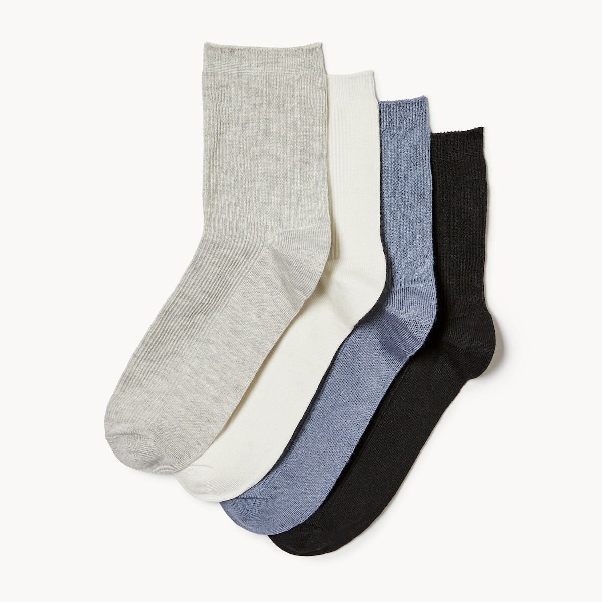 Bamboo 4-Pack Quarter-Crew Socks - Blue