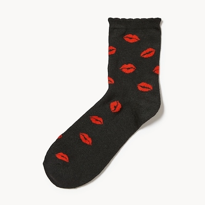 Chaussettes mi-hautes imprimées - Rouge