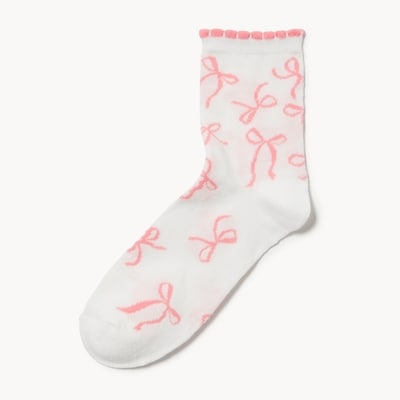 Printed Mid-Crew Socks - Pink