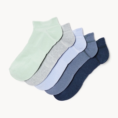 5-Pack No Show Socks - Blue