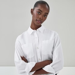 Joe Fresh Linen Cotton Cropped Long Sleeve Shirt 1 ea, $35.00/1ea