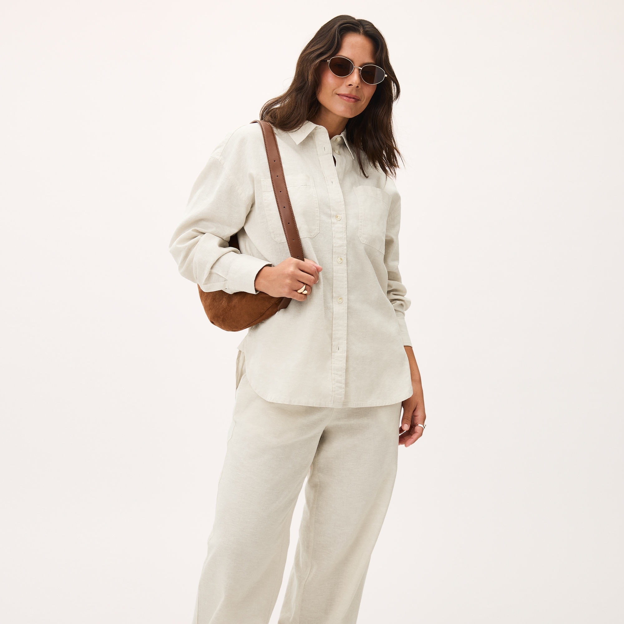 Linen Cotton Oversized Shirt in Linen from Joe Fresh