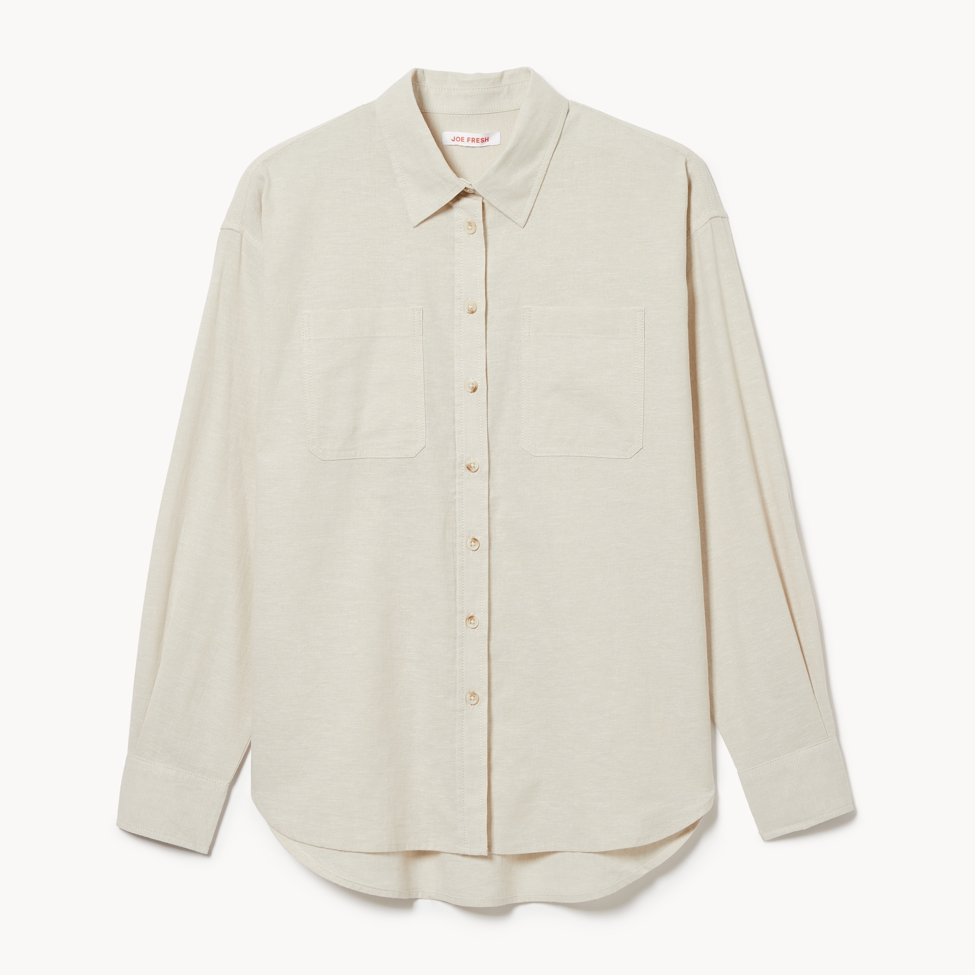 Linen Cotton Oversized Shirt in Linen from Joe Fresh