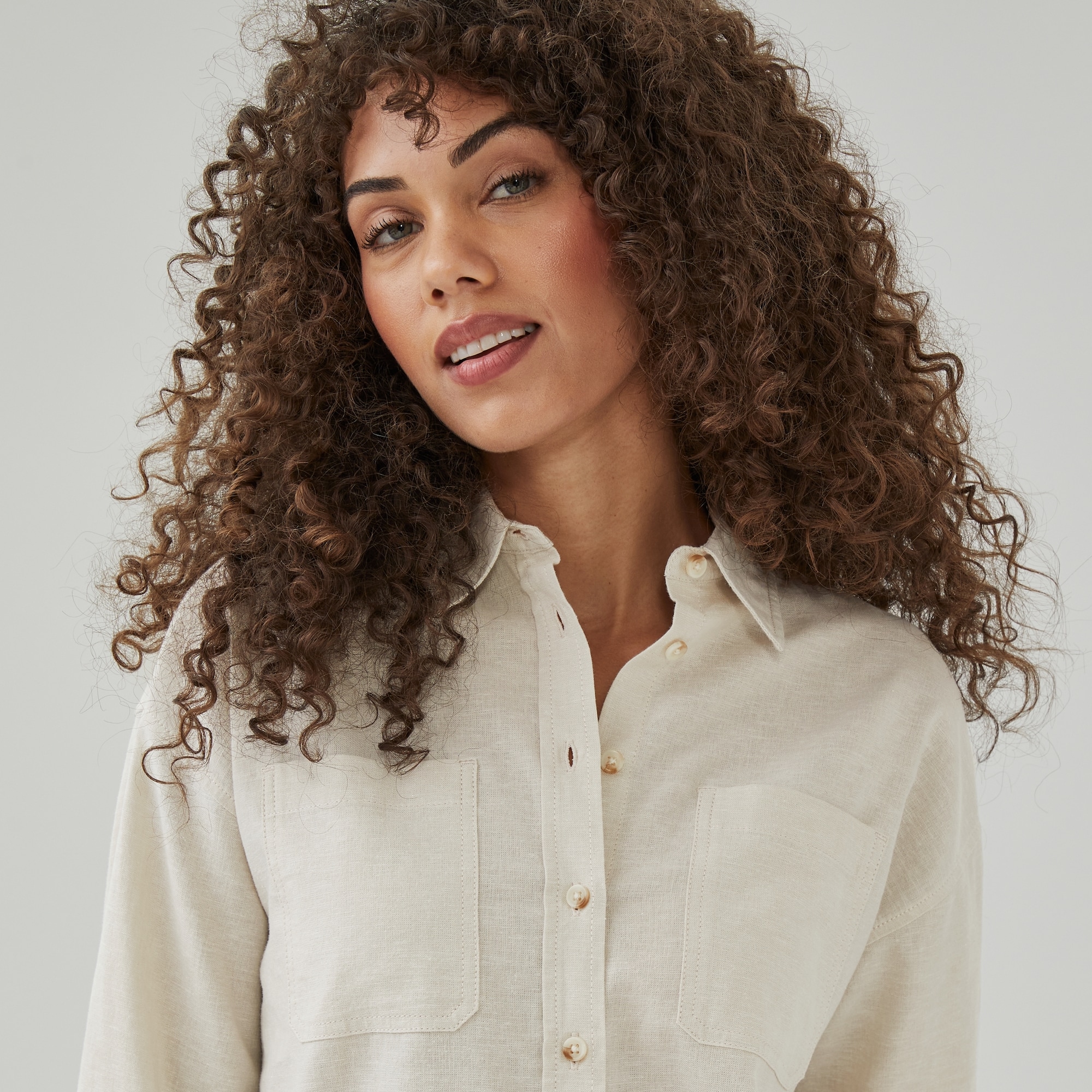 Linen Cotton Oversized Shirt in Linen from Joe Fresh