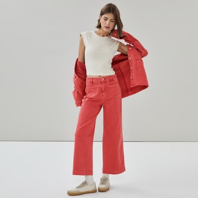 Red High Rise Jean - Red