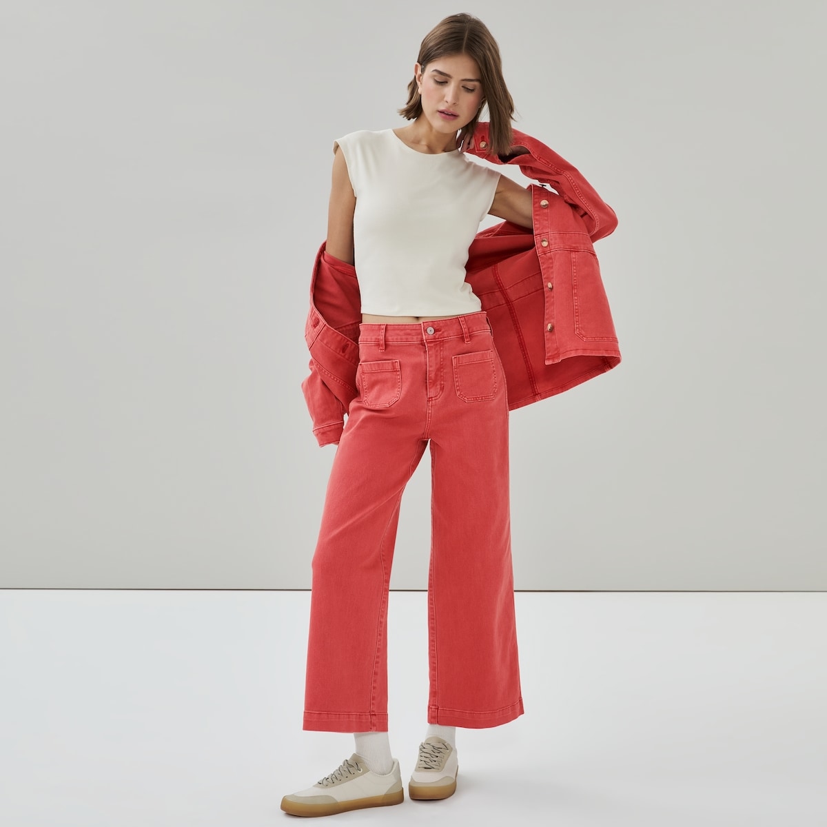 Red High Rise Jean - Red