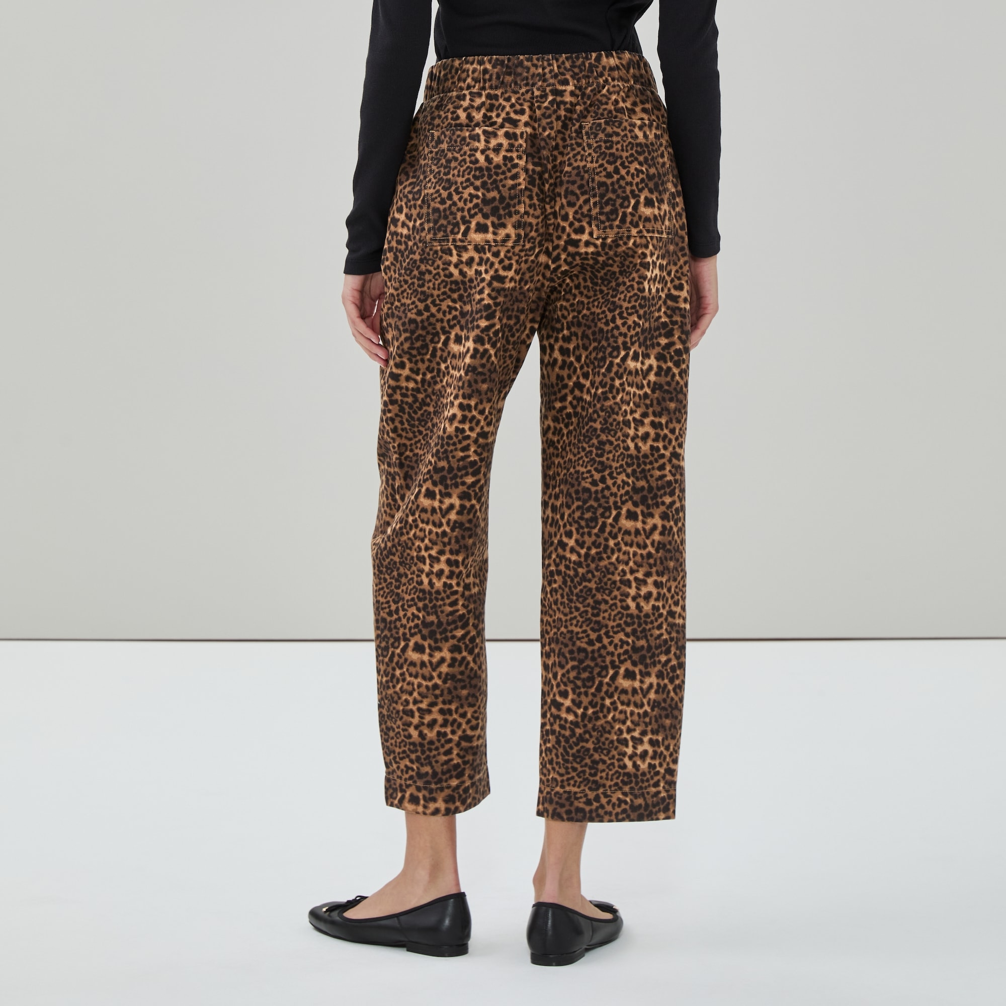 Twill Printed Wide Leg Pant in Brown from Joe Fresh