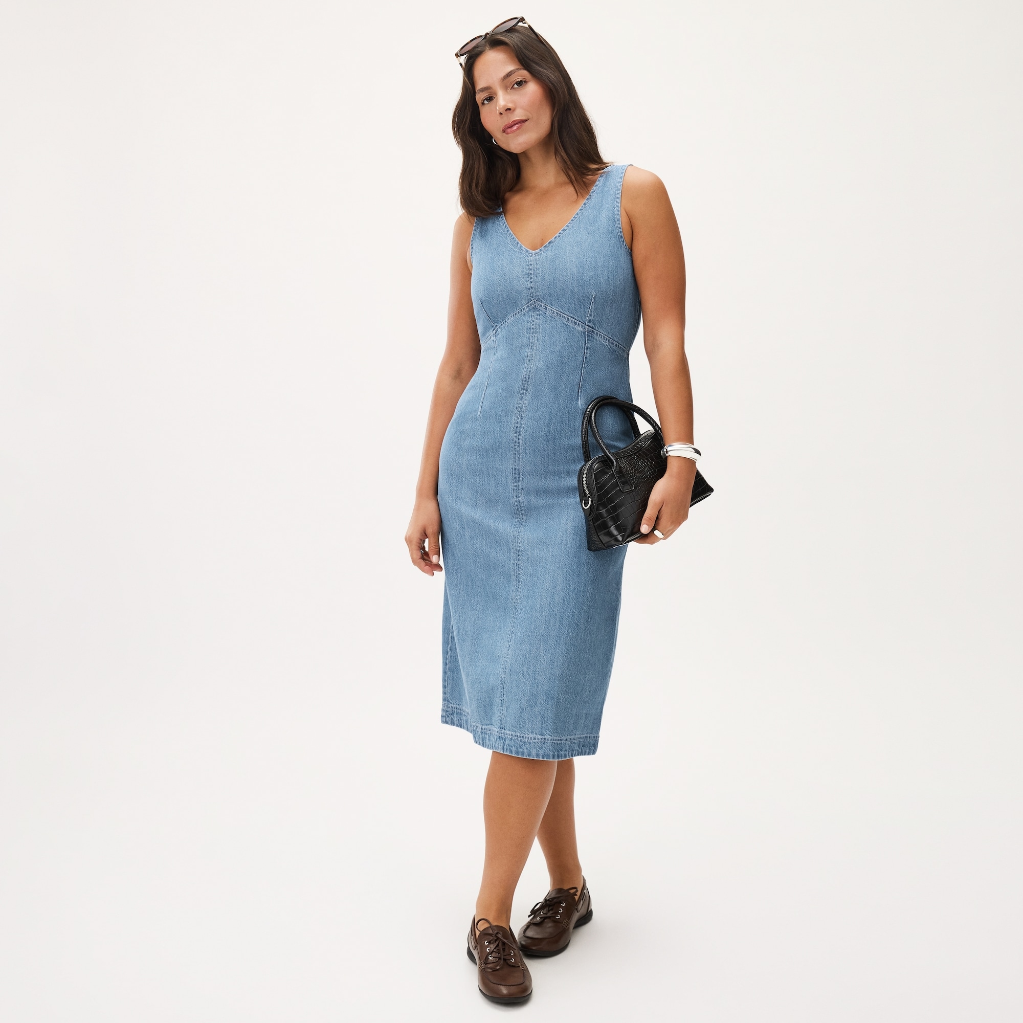 Denim Tank Midi Dress in Light Wash from Joe Fresh
