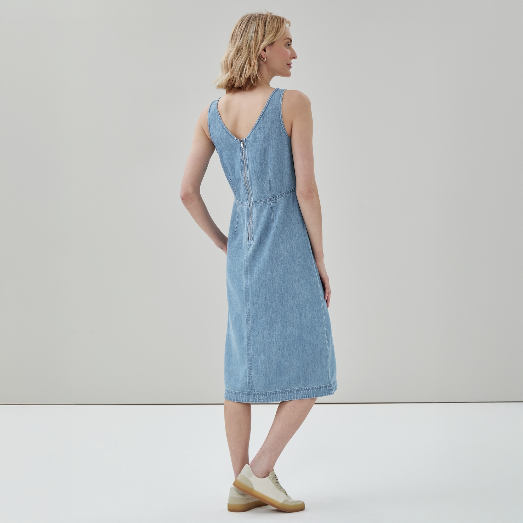 Denim Tank Midi Dress in Light Wash from Joe Fresh