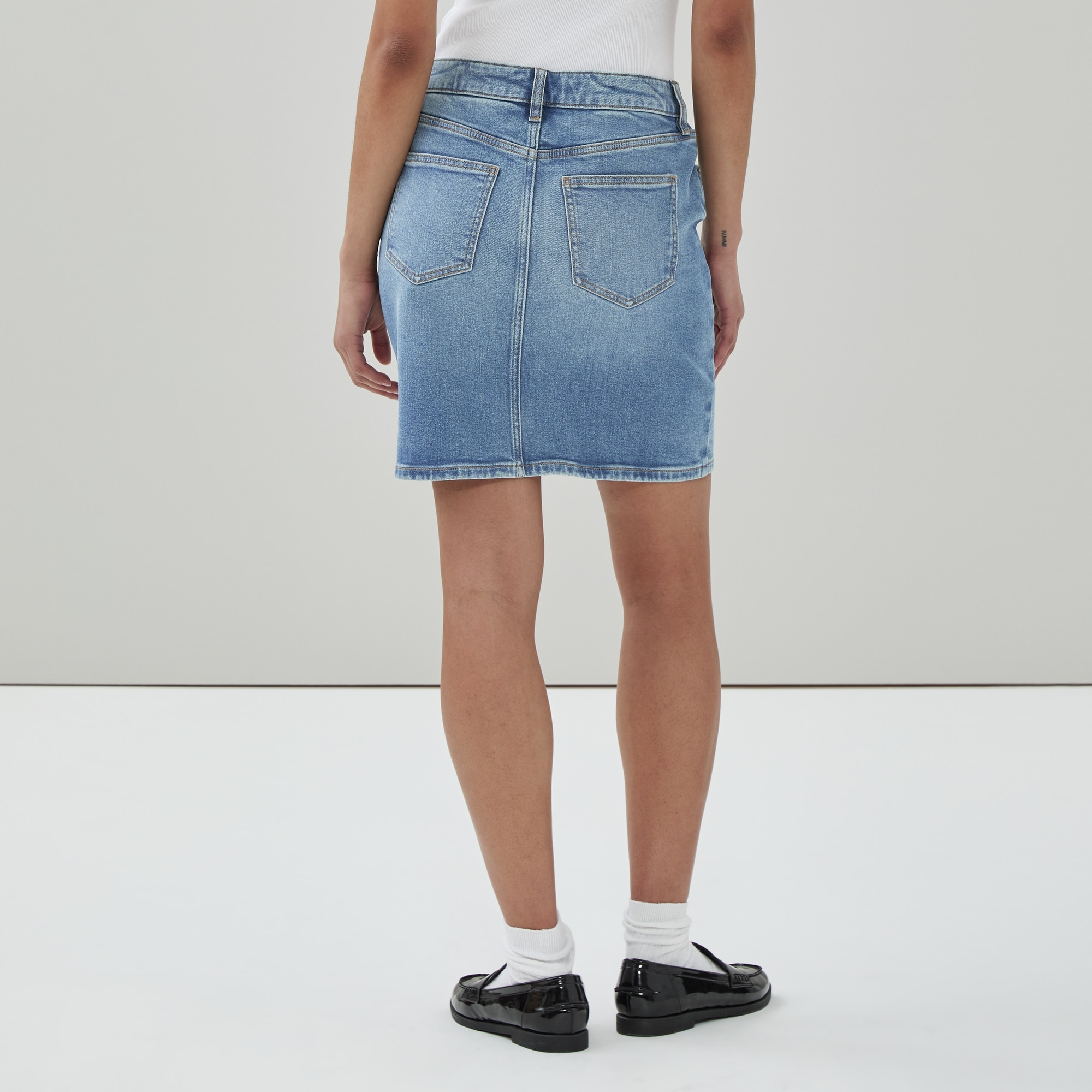 Denim Mini Skirt in Medium Wash from Joe Fresh