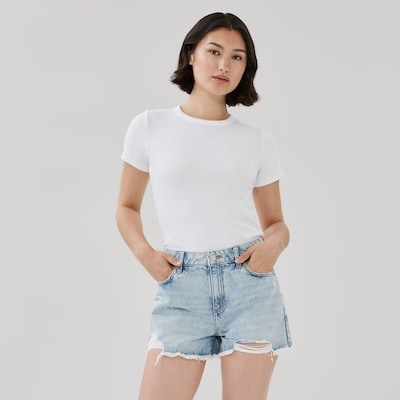 Joe Fresh Short d’aspect usé à taille haute délavé clair 1 ea, 35,00 $/1ch