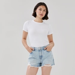 Joe Fresh Light Wash High Rise Distressed Short - 1 ea | Loblaws