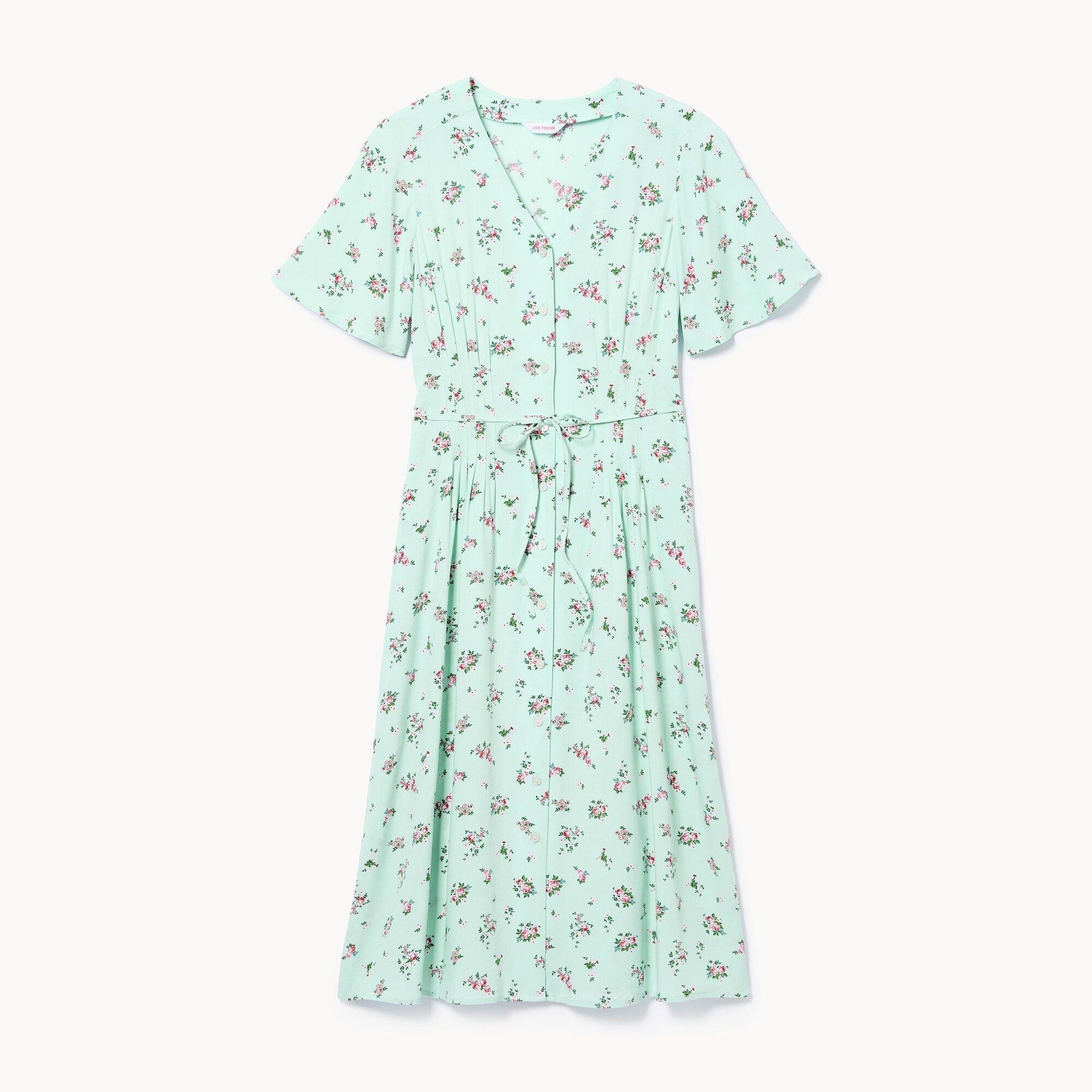 Pintuck Midi Dress