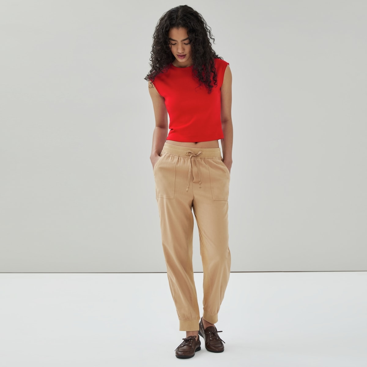 Mid Rise Jogger - Camel