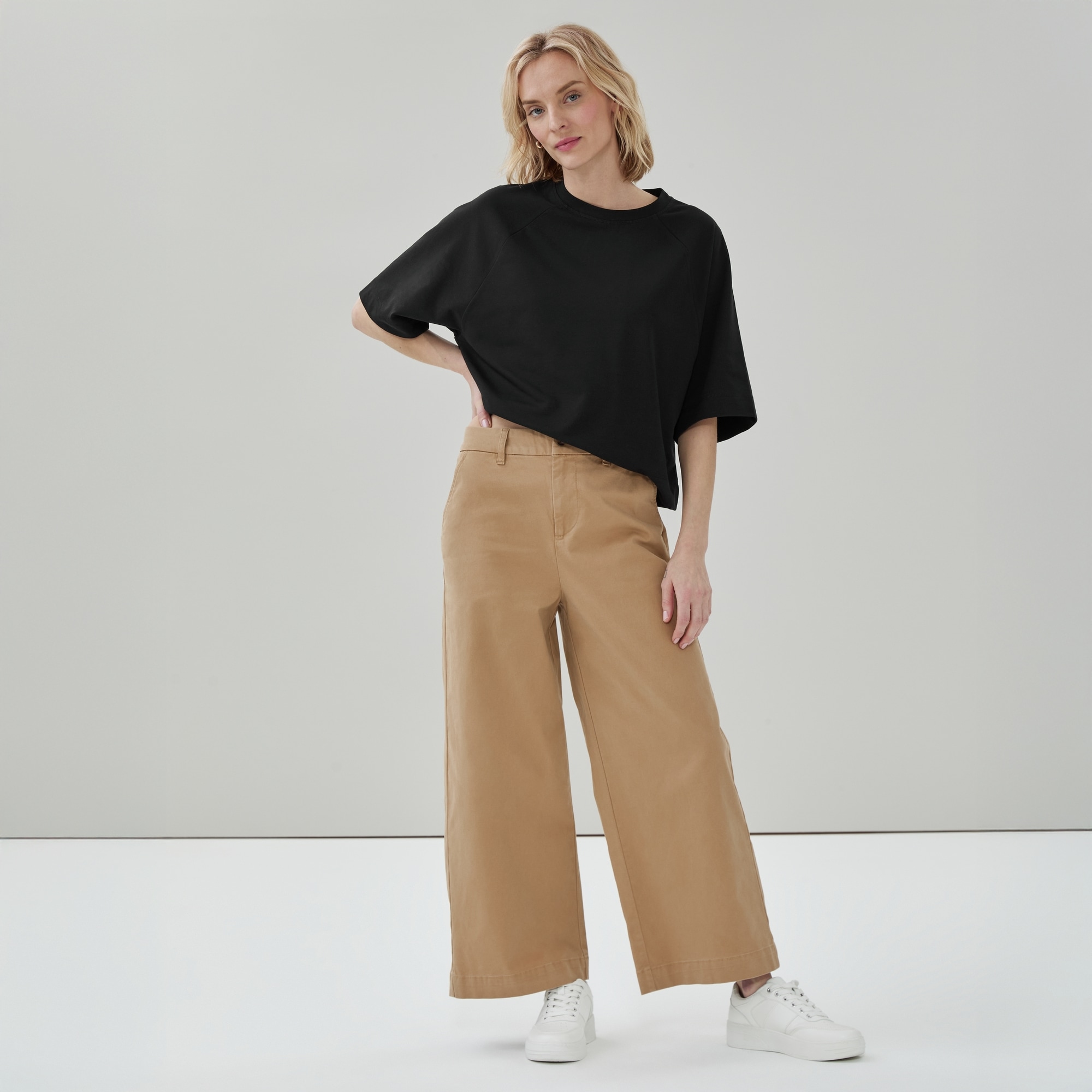 Wide Leg Chino Pant in Camel from Joe Fresh