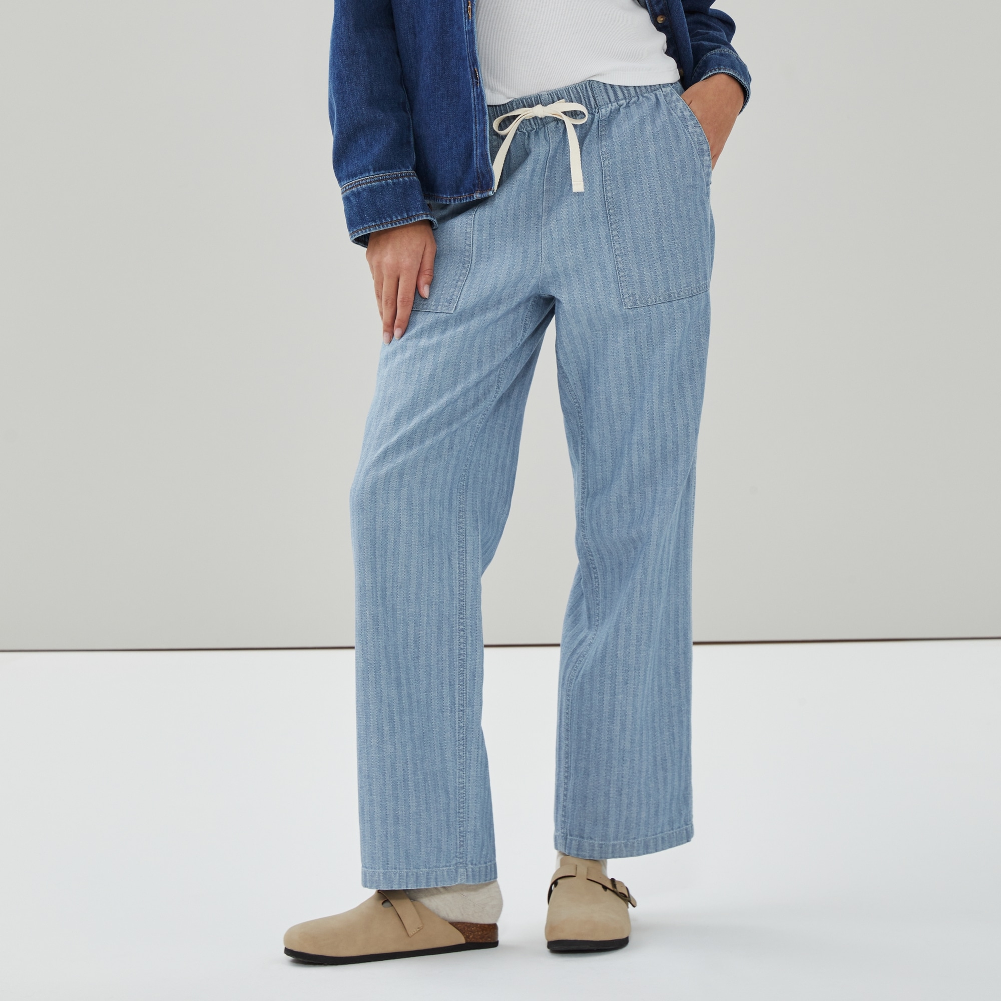Light Wash Pull-On Utility Pant