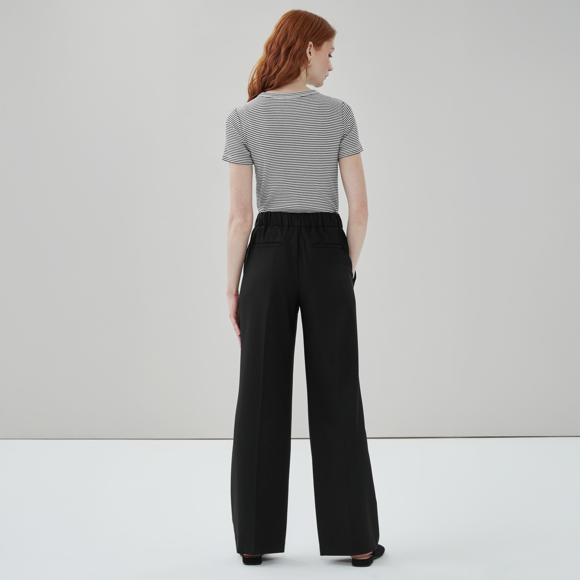 Pantalon de tailleur sans attache à jambe large