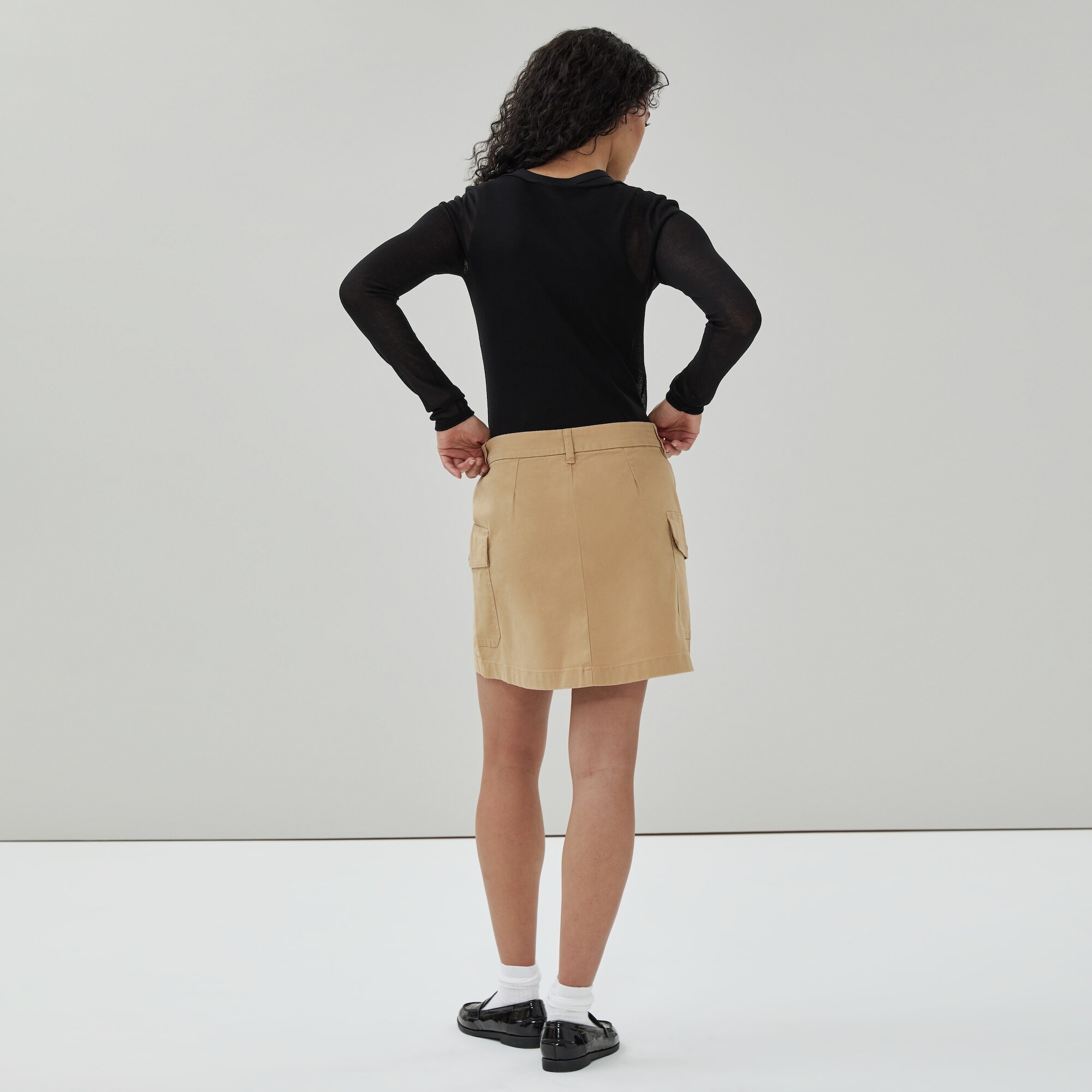 Chino Cargo Mini Skirt in Camel from Joe Fresh